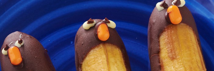 ¿Cómo hacer pingüinos de plátano?